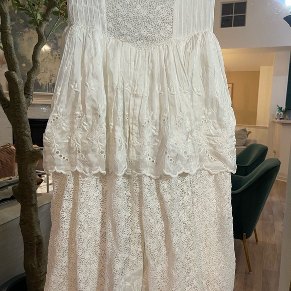LoveShackFancy Women's NWT Sarabi Wedding Gown True White - Size 0 $1695 - Picture 7 of 11